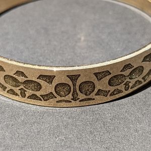 Coach signature gold bangle with sparkles 0.5" thick